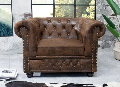 Chesterfield Sessel Fernseh Couch 1 Sitzer Sofa Textil Stoff Couchen Polster
